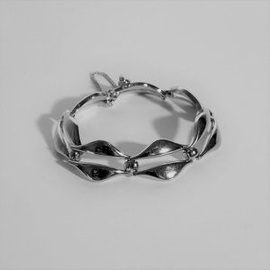 Monet Silver Tone Link Bracelet w/ Safety Chain